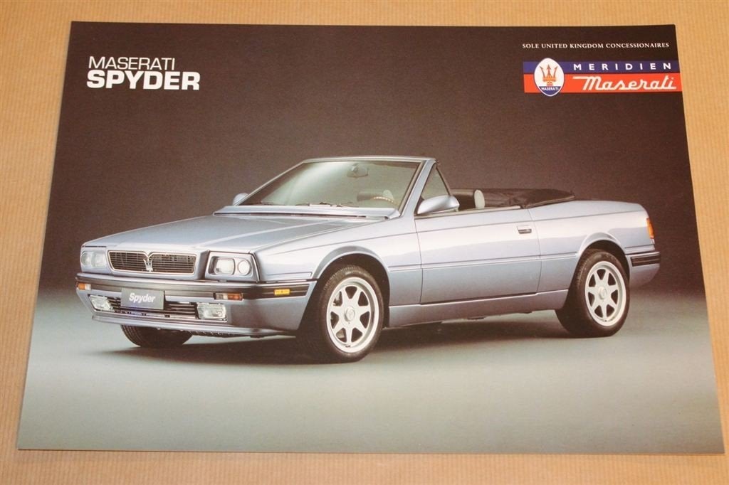 Zeldzame brochure - Maserati Spyder - Ca 1990, Ophalen of Verzenden, Zo goed als nieuw, Overige merken