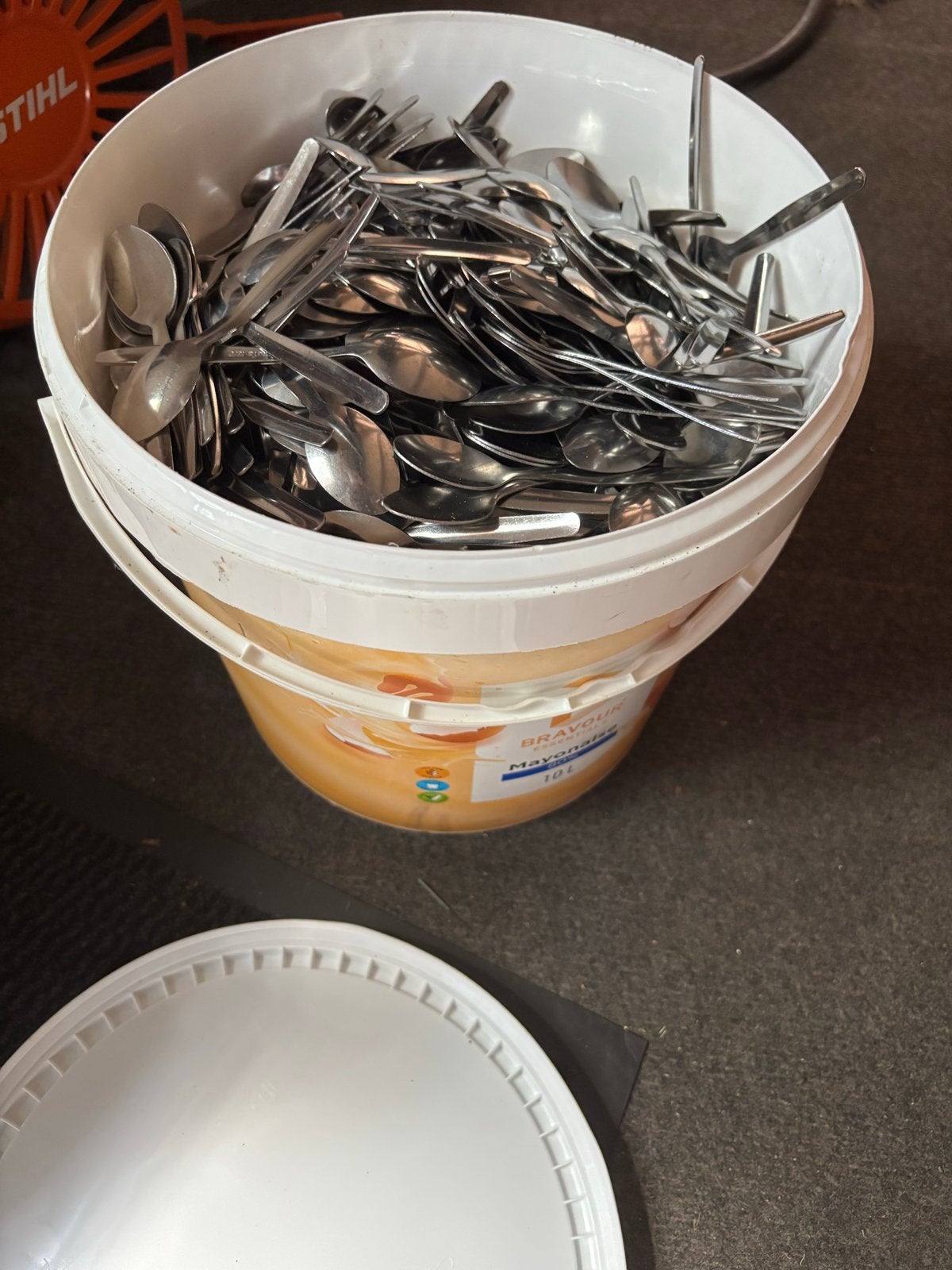Grote partij koffielepels - 1500 stuks horeca, Ophalen, Gebruikt, Rvs of Chroom, Los bestek