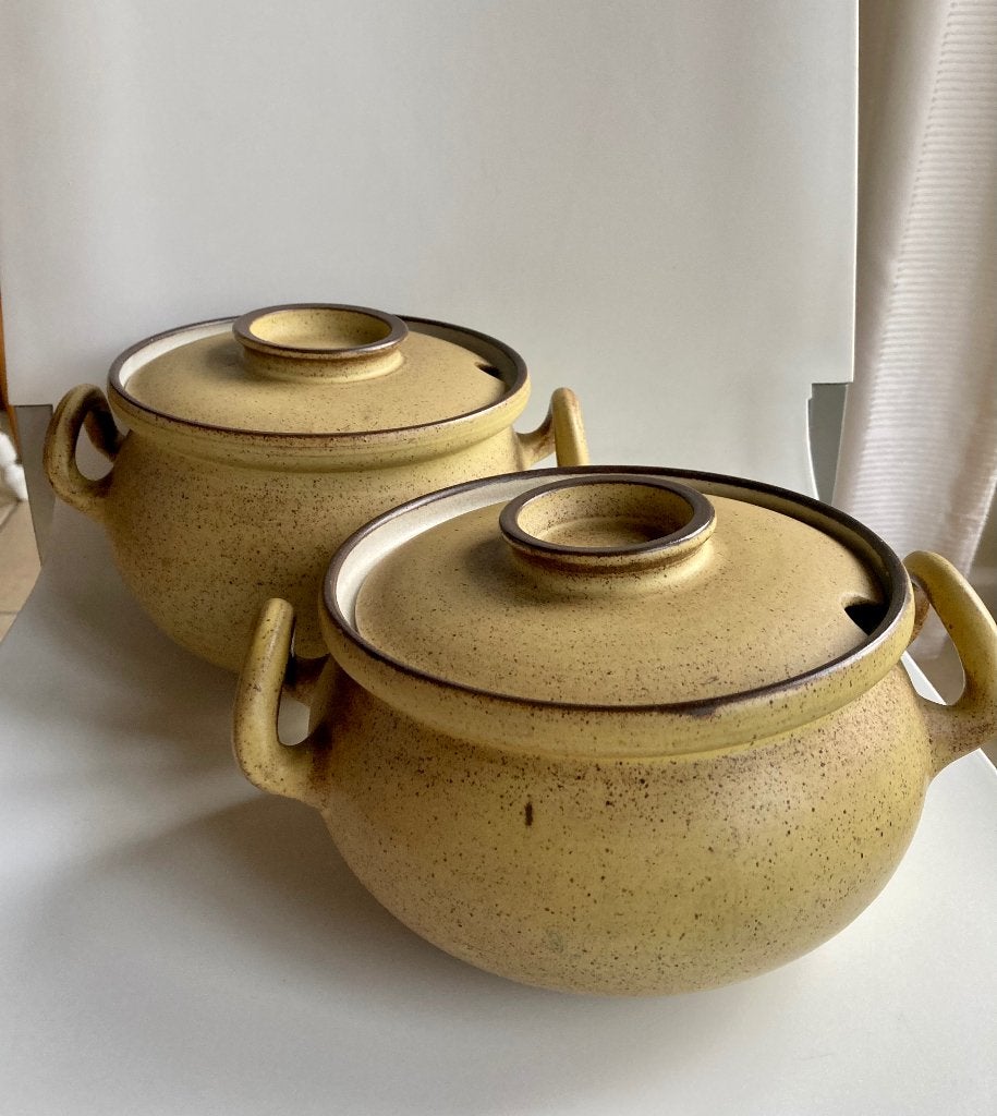 Potterie Zaalberg Klei en Vuur schalen geel bruin gespikkeld, N, N, Zaalberg, Ophalen of Verzenden