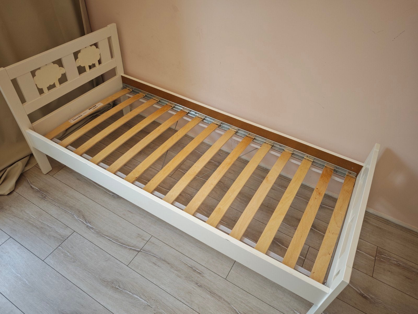 Ikea Kritter Peuterbed wit 70x160 cm, lattenbodem en matras, Ophalen, Gebruikt, 70 cm of minder, Wit