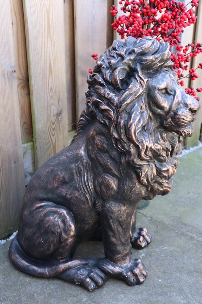 Leeuw beeld brons 60cm I Tuinbeeld & woondecoratie, Dierenbeeld, -, -, Nieuw