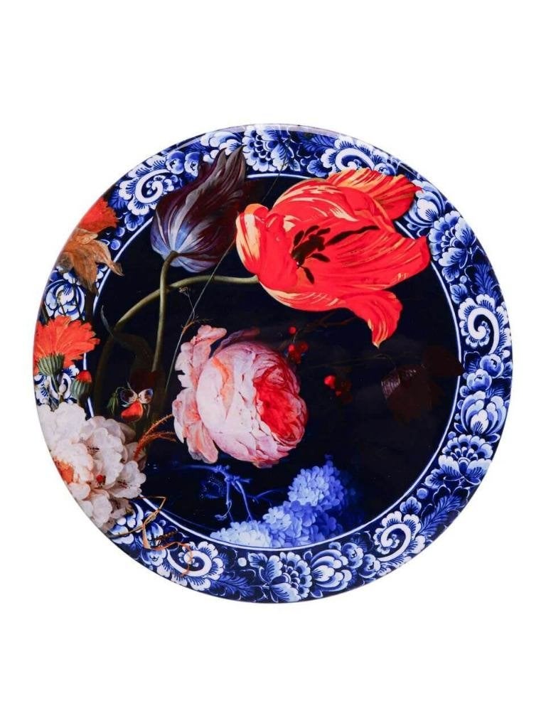 Heinen Delfts Blauw pannenonderzetter Gouden Eeuw 18 cm, Overige merken, Keramiek, Overige typen, Ophalen of Verzenden