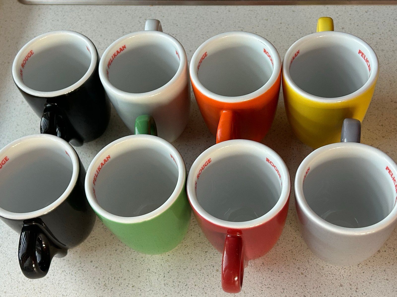 8 INKER Pelican Rouge cafe creme  mugs - Horeca Kwaliteit, Gebruikt, Overige merken, Vintage, Ophalen of Verzenden