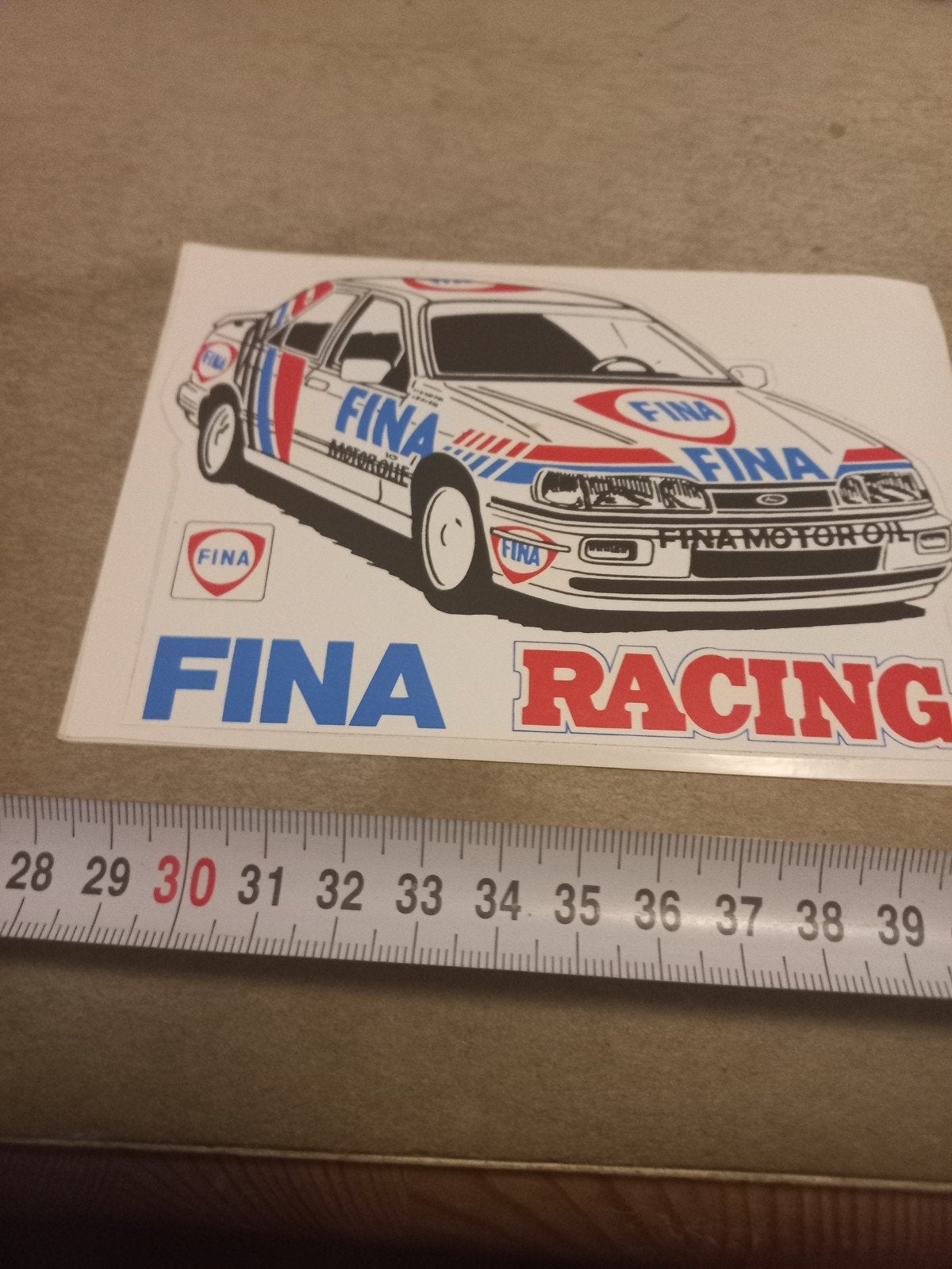 Fina Racing Auto Sticker - ford sierra, Ophalen of Verzenden, Zo goed als nieuw