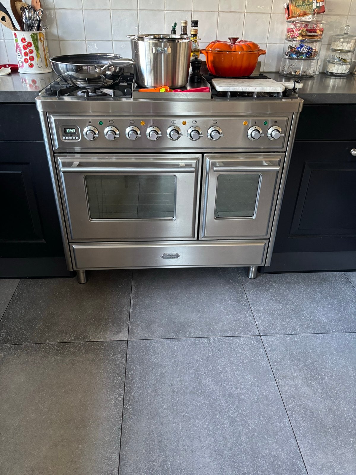 Boretti Gasfornuis met Dubbele Oven - RVS, Ophalen, Gebruikt, 60 cm of meer, Grill