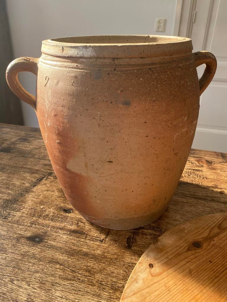 Grote Franse Brocante Grespot  met oren, landelijke stijl, Antiek en Kunst, Curiosa en Brocante, Ophalen