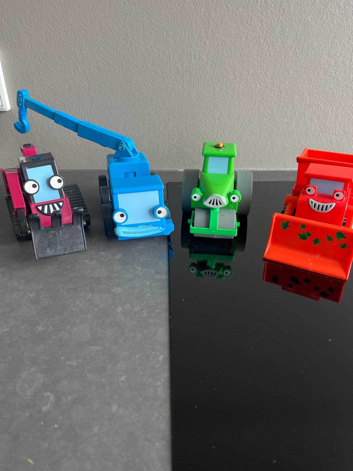 Bob de Bouwer Voertuigen Set - Kraan, Wals, Graafmachine, Ophalen, Gebruikt