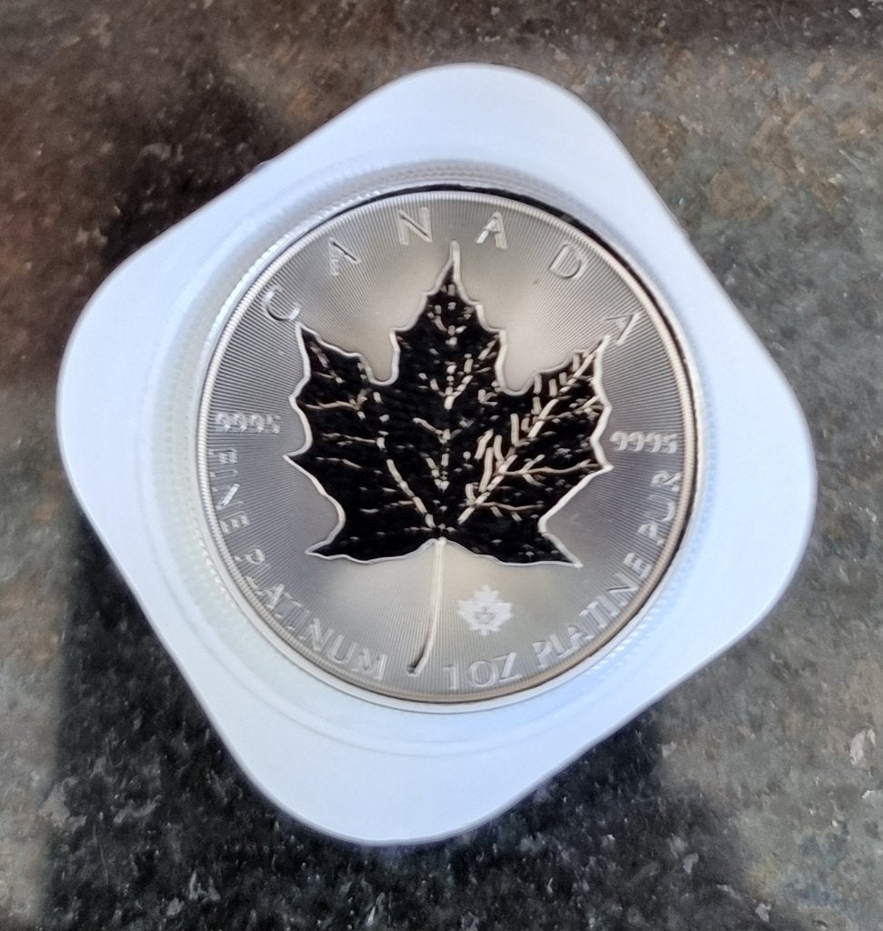 10 x 1 oz .999 platina Maple Leaf, Ophalen of Verzenden, Platina