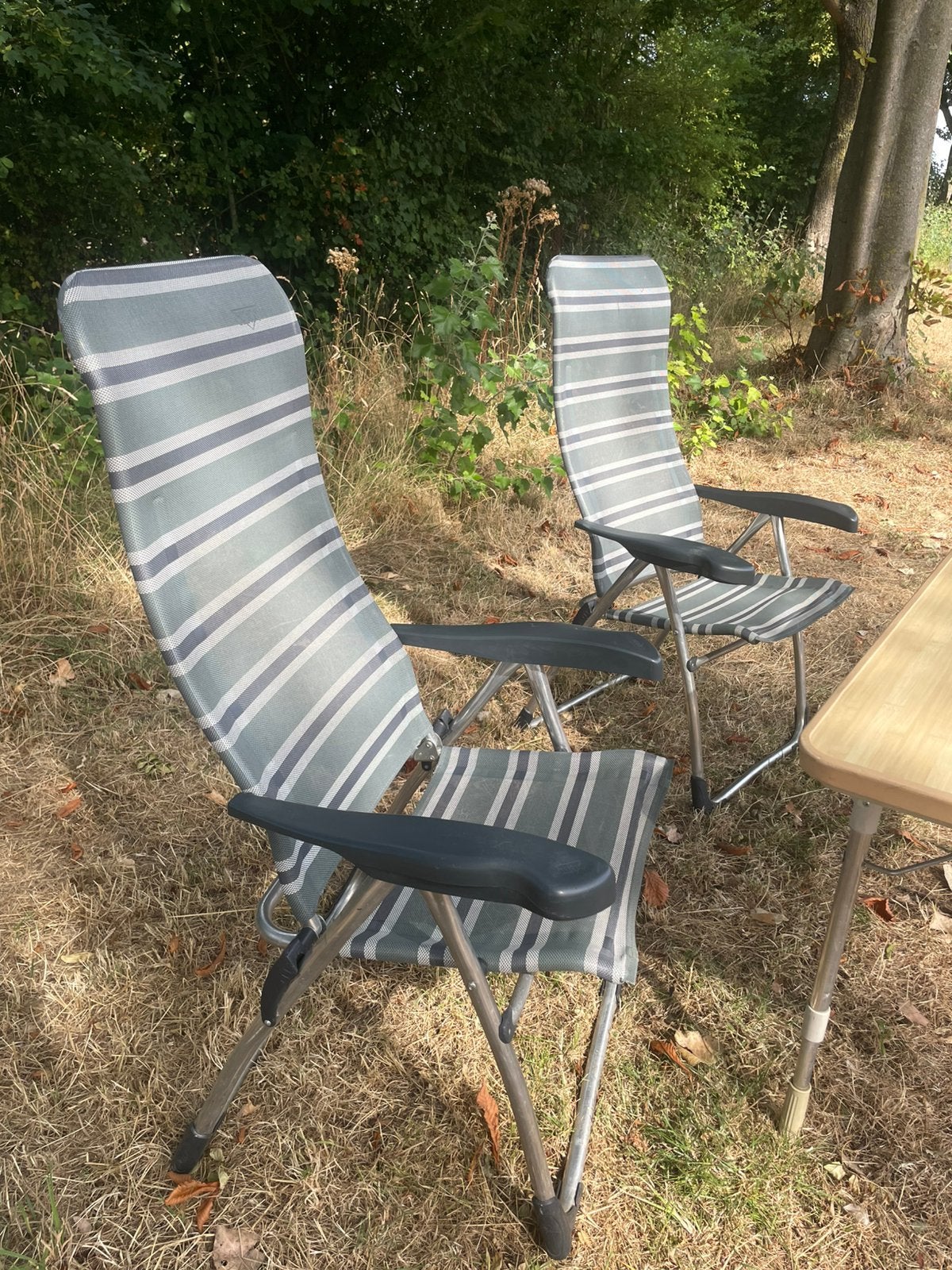 2 crespo stoelen grijs groen, Ophalen, Zo goed als nieuw, Campingstoel
