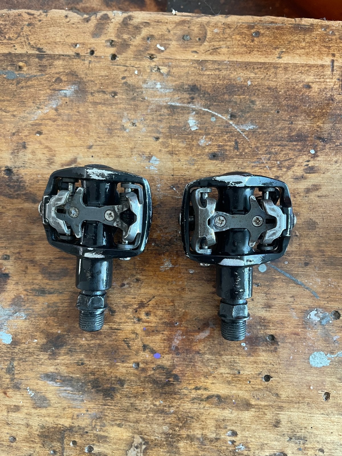 Shimano SPD pedalen, Fietsen en Brommers, Fietsonderdelen, Crankstel of Pedalen, Gebruikt, Staal, Ophalen of Verzenden