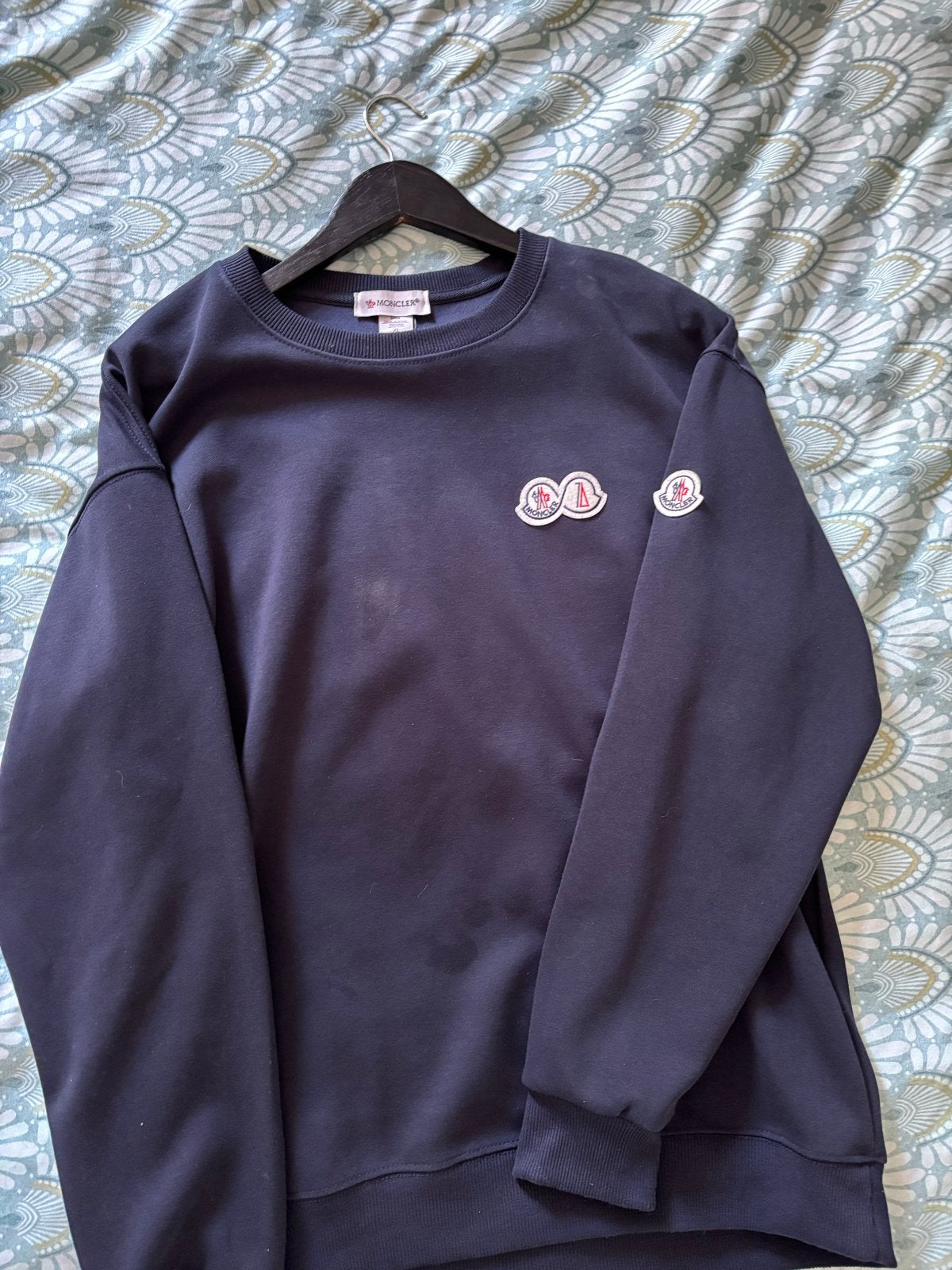 Moncler Trui Maat L - Zo goed als nieuw, Kleding | Heren, Ophalen of Verzenden, Zo goed als nieuw, Maat 52/54 (L), Blauw