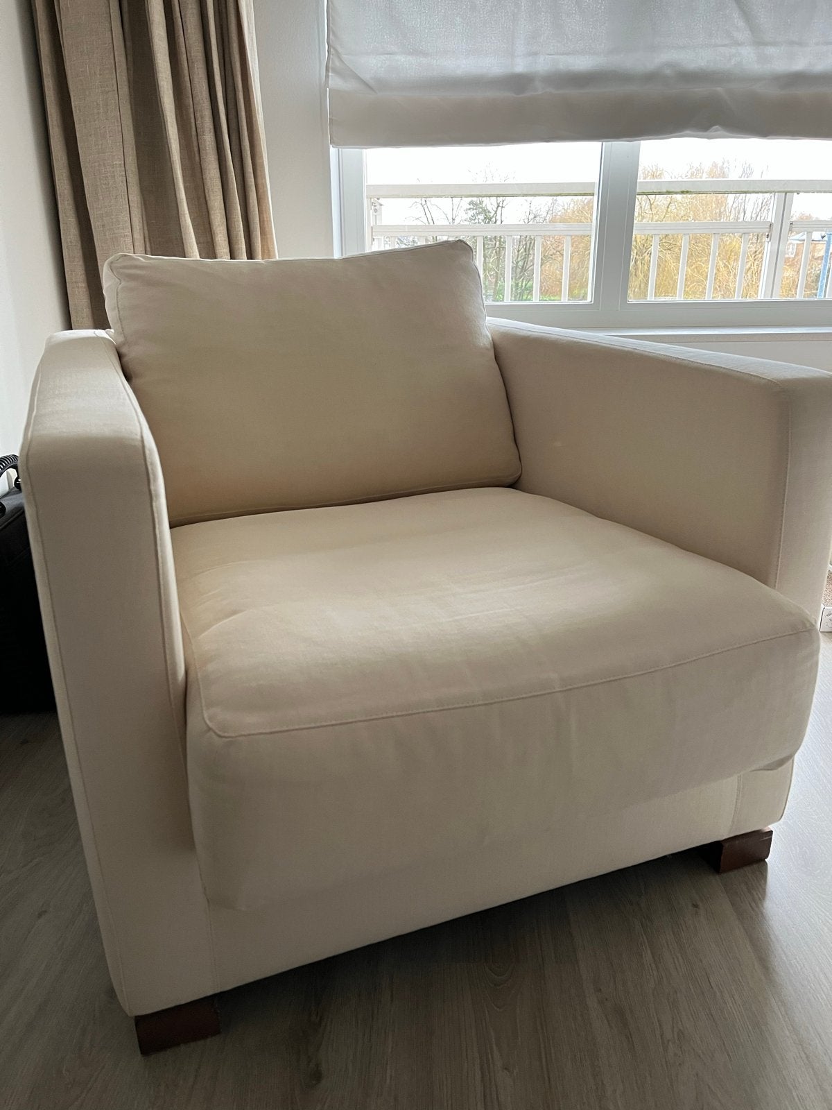 LINTELOO Club fauteuil - Crème/gebroken wit, Huis en Inrichting, Fauteuils, Ophalen, Gebruikt, 75 tot 100 cm, 75 tot 100 cm