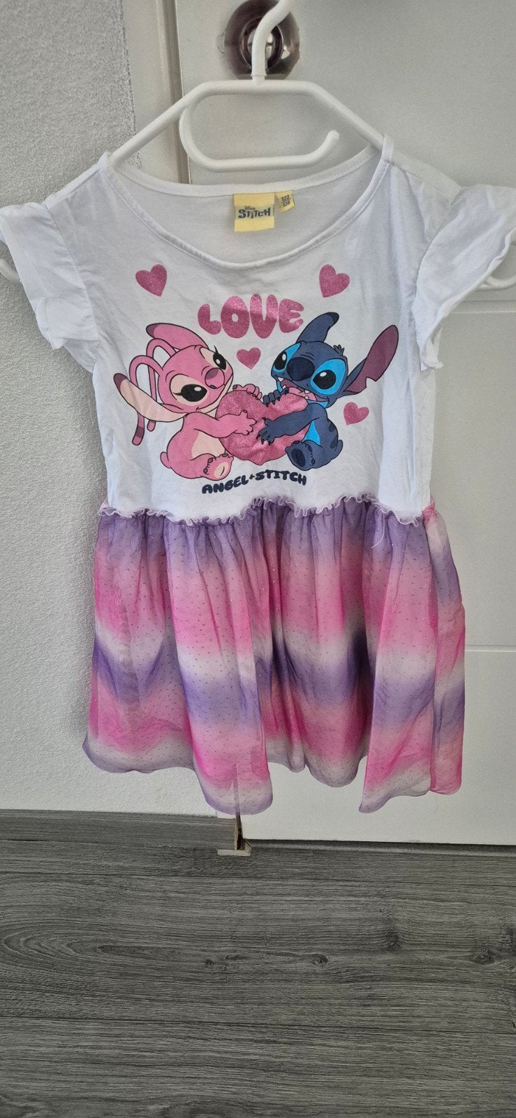 Leuk Stitch & Angel jurkje voor meisjes, Stitch, Meisje, Ophalen of Verzenden, Zo goed als nieuw