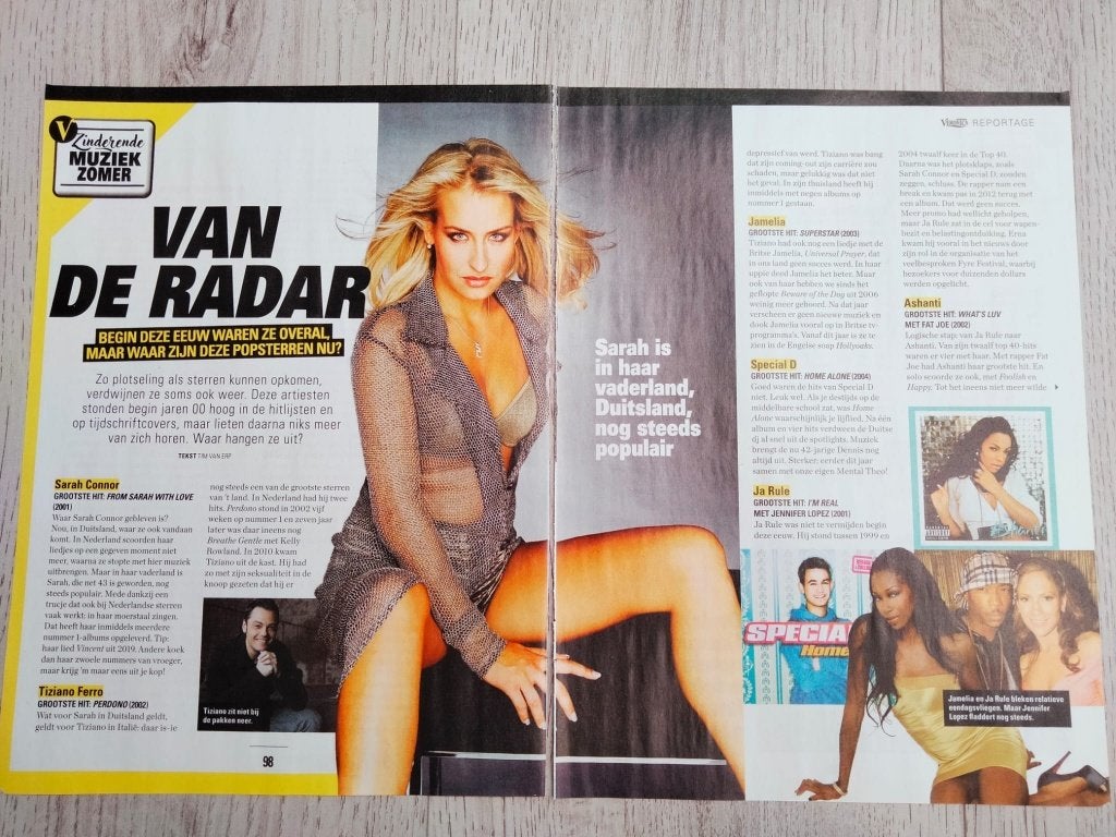 Tijdschrift artikel Sarah Connor Veronica gids 2023, Verzenden, Zo goed als nieuw, Boek, Tijdschrift of Artikel