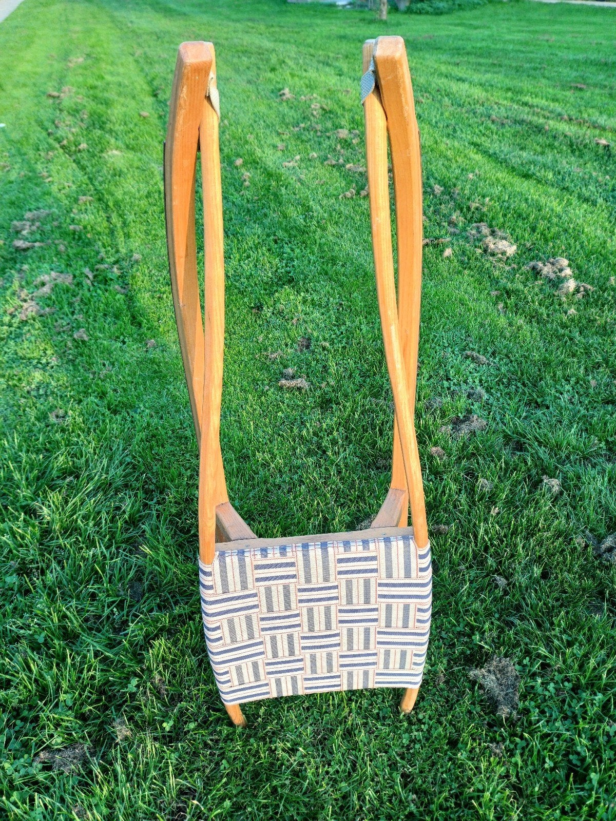 Vintage houten rodelslee met gevlochten zitting, Ophalen of Verzenden, Gebruikt