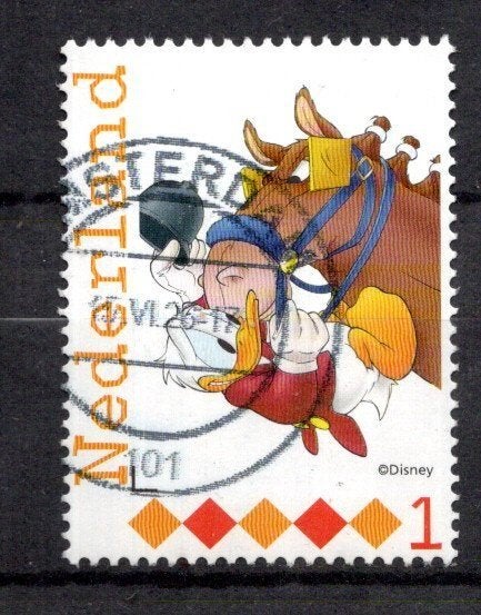 gestempelde zegel. Persoonlijke: Donald Duck, Postzegels en Munten, Ophalen of Verzenden, Na 1940, Gestempeld