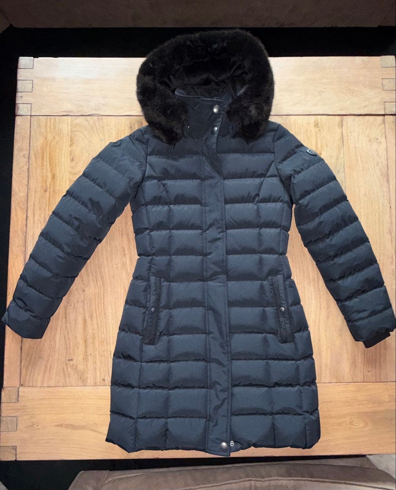 Wellensteyn Winterjas Zwart met Bontkraag Maat XS, Kleding | Dames, Ophalen of Verzenden, Nieuw, Maat 34 (XS) of kleiner, Blauw