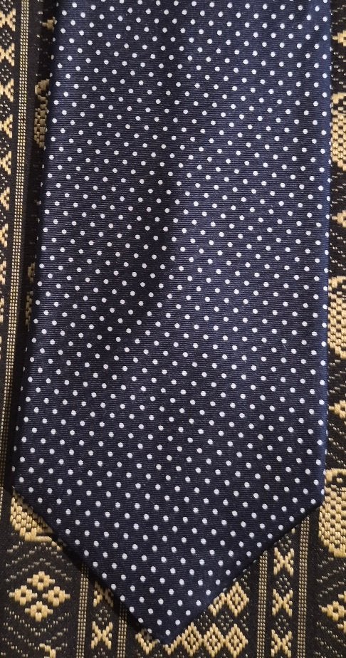 Polka dots design stropdas zijde blauw Sinemus, Ophalen of Verzenden, Nieuw, Blauw
