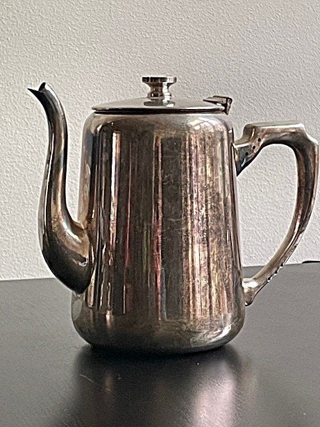 Antieke hotelzilveren functionele vintage koffiekan 1 liter, Ophalen of Verzenden