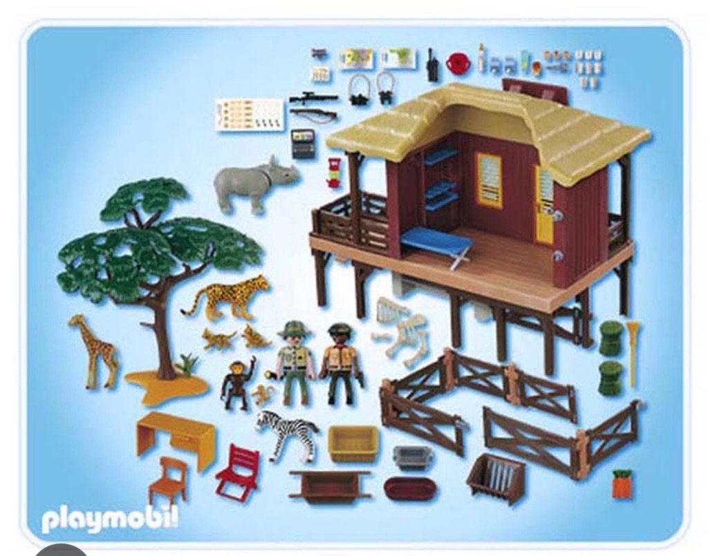 Playmobil 4826 Safari verzorgingspost, Kinderen en Baby's, Wild life, Gebruikt, Gebouw, Complete set