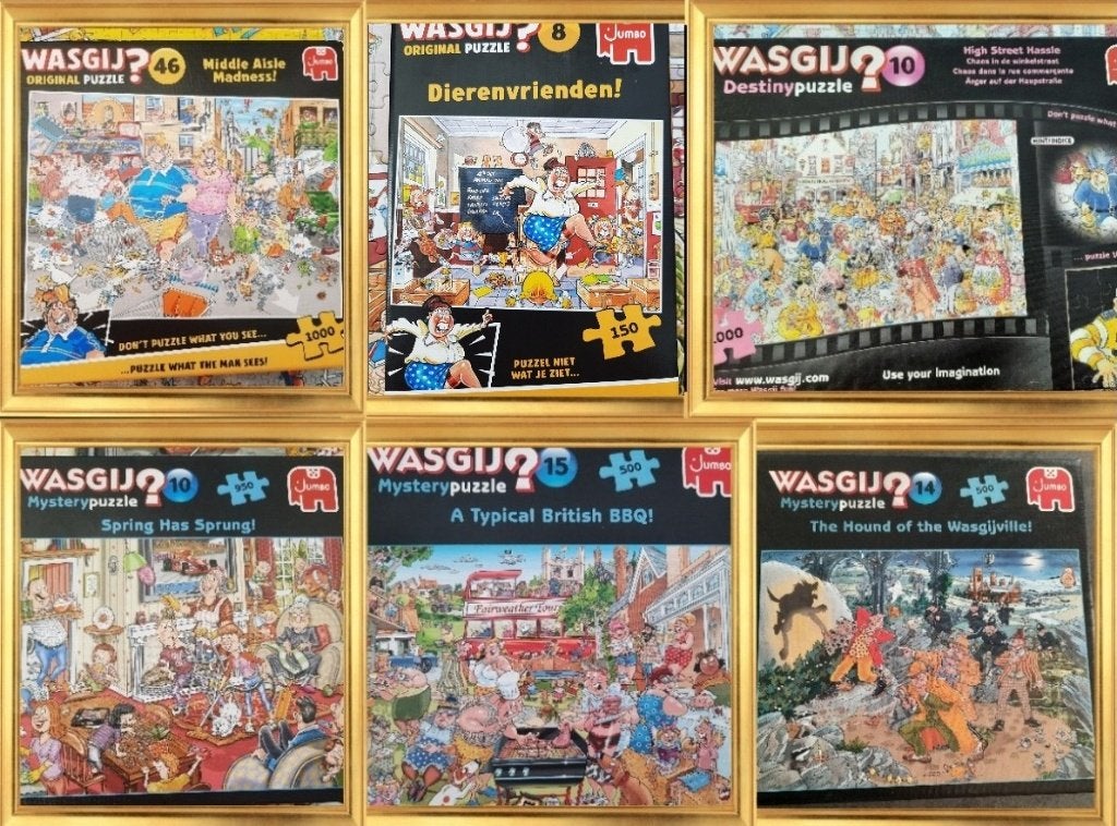 6 wasgij puzzels, Ophalen of Verzenden, 500 t/m 1500 stukjes, Zo goed als nieuw, Legpuzzel