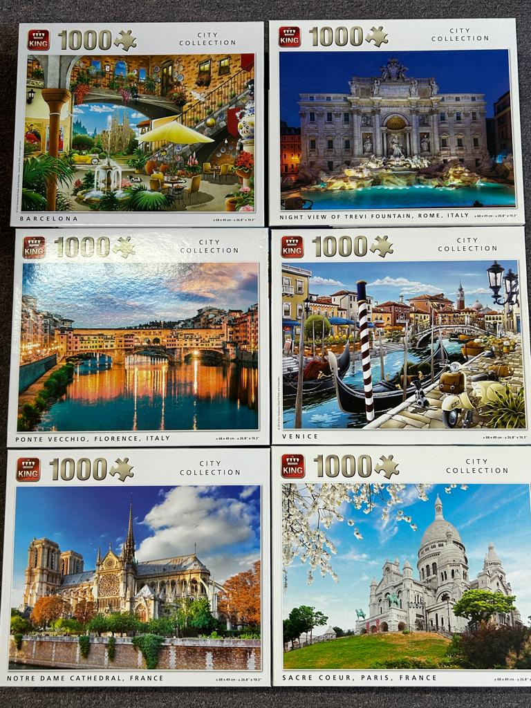 Puzzels King " City Collection", Hobby en Vrije tijd, Denksport en Puzzels, Ophalen, 500 t/m 1500 stukjes, Gebruikt, Legpuzzel