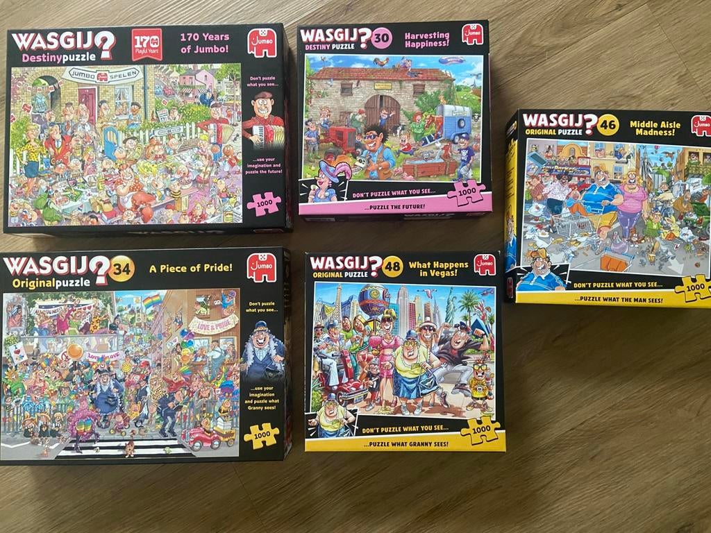 Wasgij puzzels, Ophalen, 500 t/m 1500 stukjes, Zo goed als nieuw