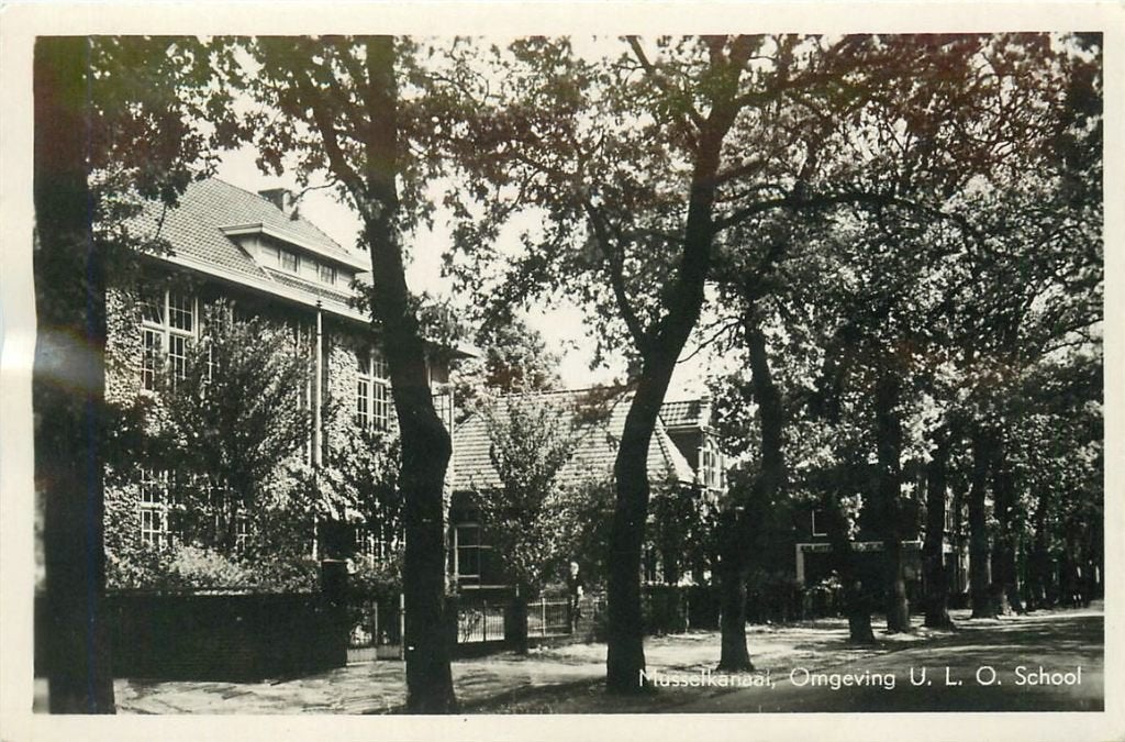 378-390-035 Musselkanaal ULO School, Verzamelen, Ansichtkaarten | Nederland, Verzenden, Voor 1920, Groningen
