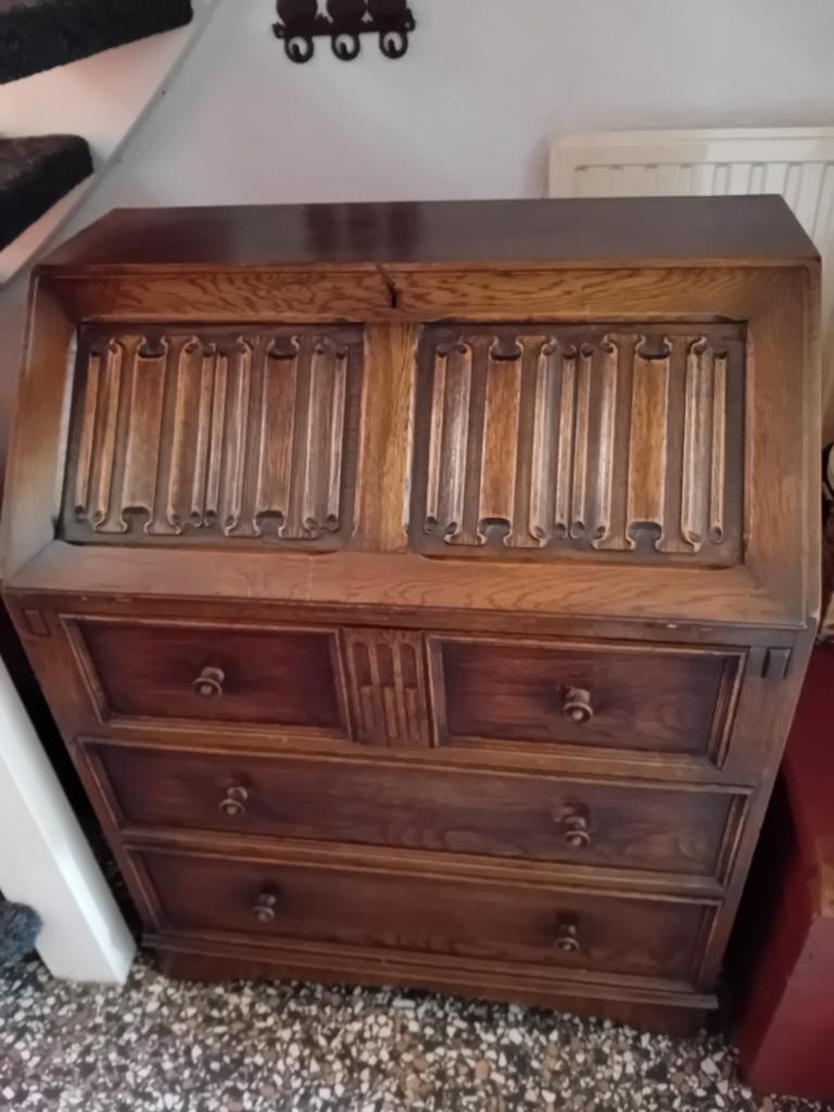 Linnenvouw secretaire, bureau, Ophalen, Gebruikt, Klassiek