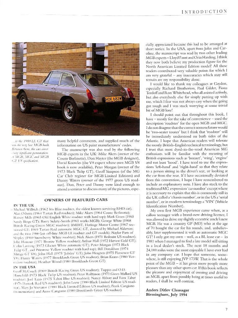 Original MGB, MGC and MGB GT V8 models, Anders Ditlev Clausager, Verzenden, Nieuw, Overige merken