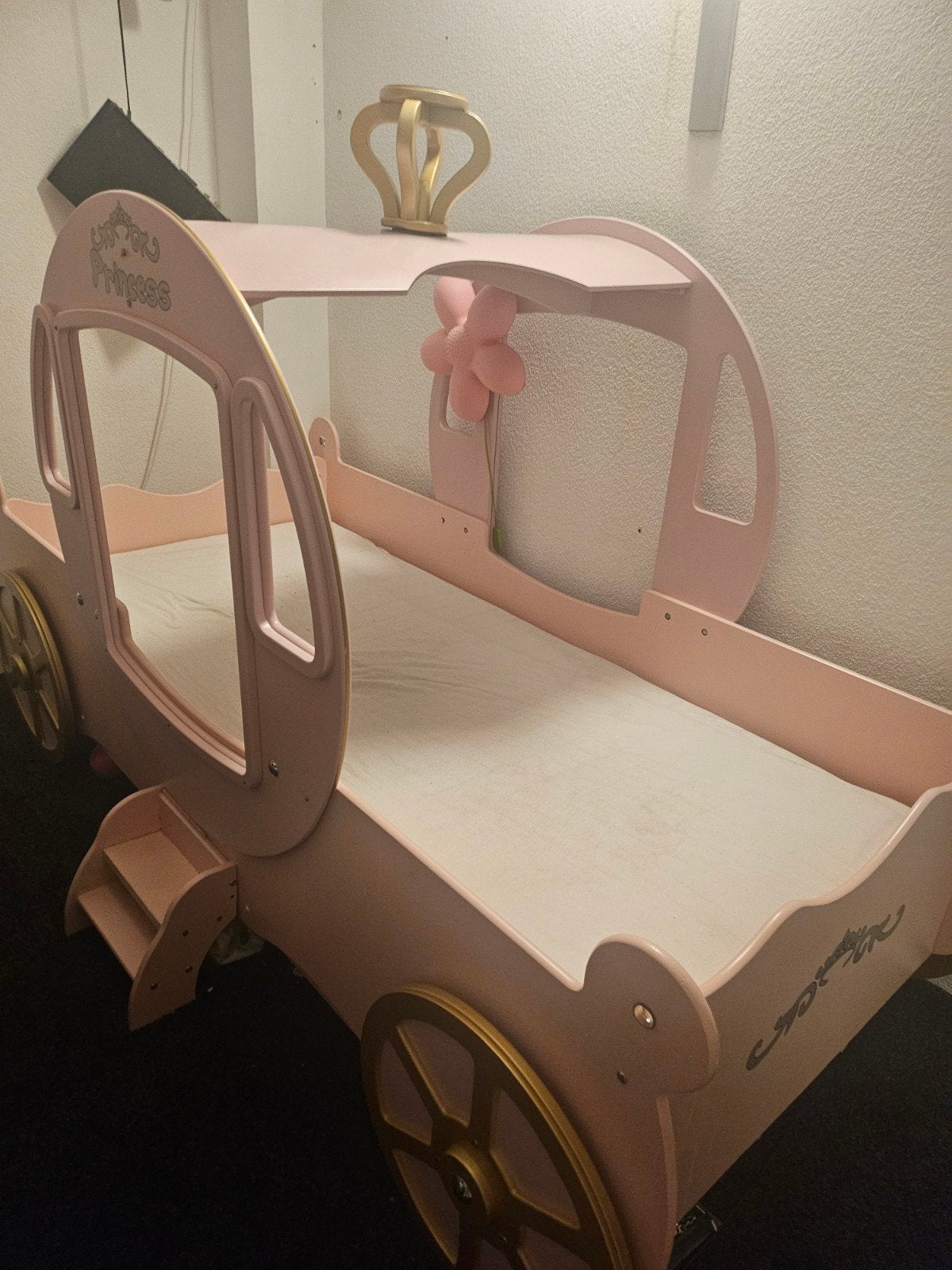 Prinsessenkoets bed met lattenbodem, Ophalen, Prinsessenkoets, Gebruikt, 90 cm