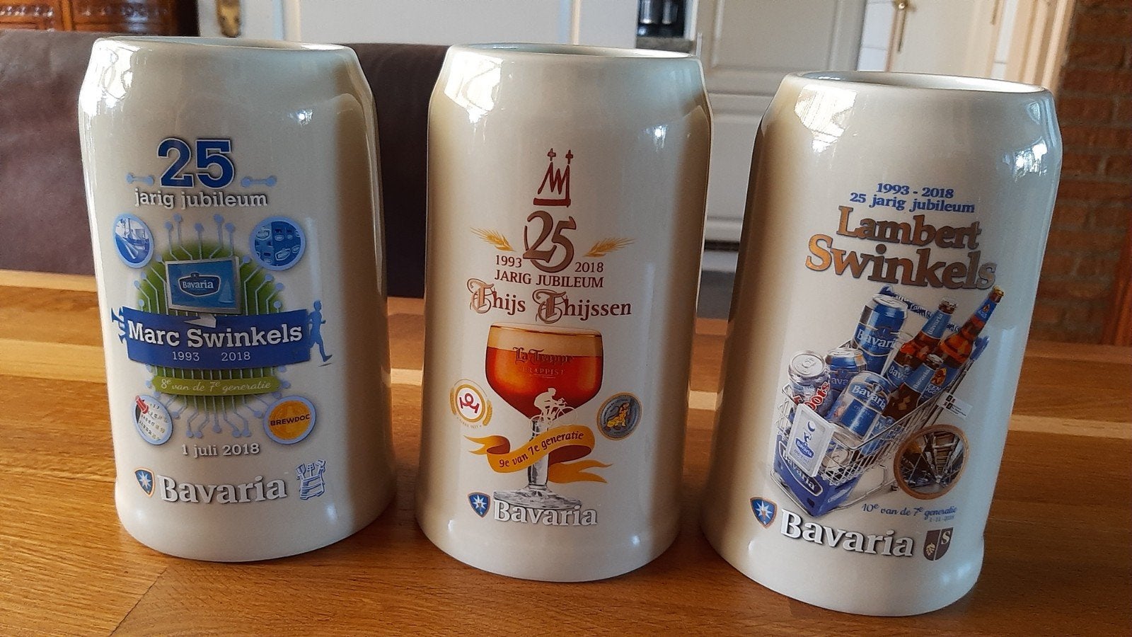 3 grote bierpullen van 1liter bavaria, Ophalen, Pul(len), Bavaria