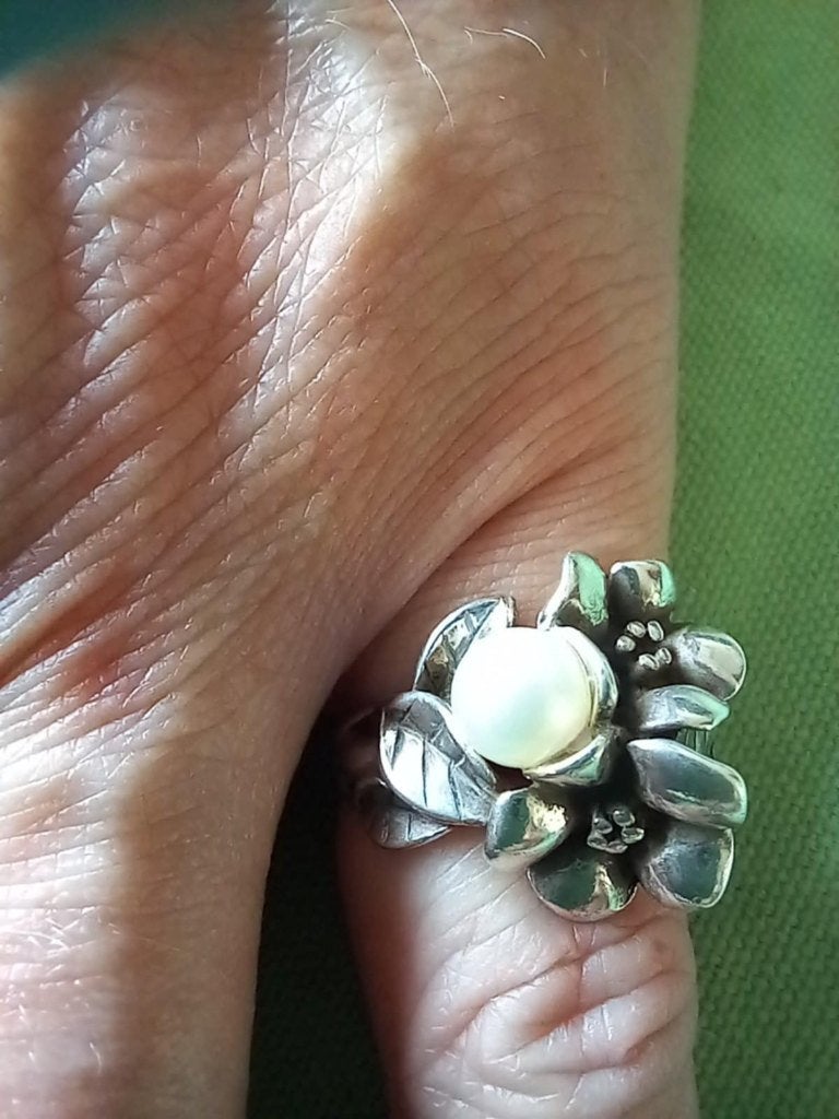 Trollbeads ring, Ophalen of Verzenden, Dame, Met parel, Zilver