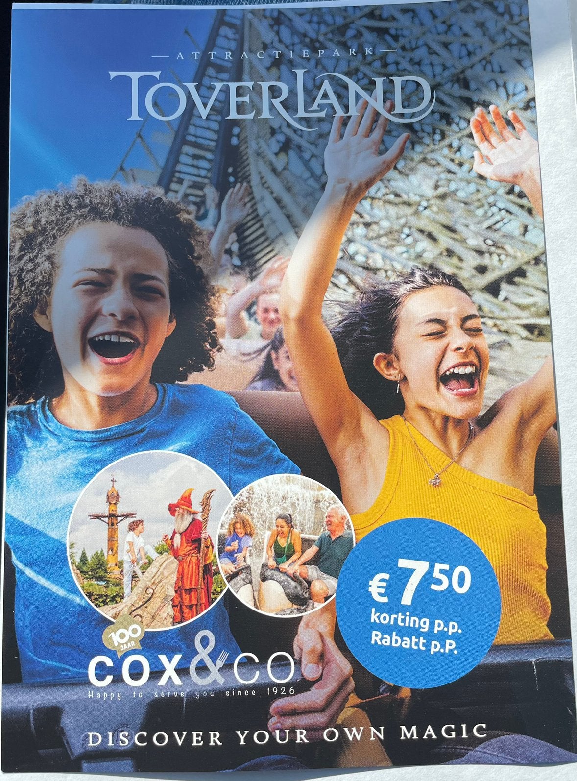 Korting Toverland, Drie personen of meer, Kortingsbon