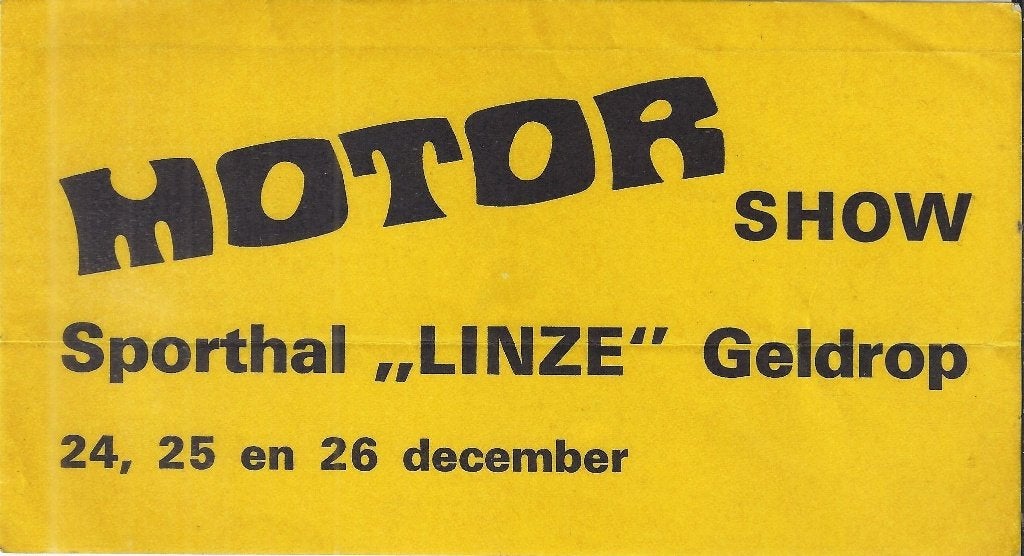 So276 - sticker motorshow sporthal linze geldrop, Ophalen of Verzenden, Zo goed als nieuw, Bedrijf of Vereniging