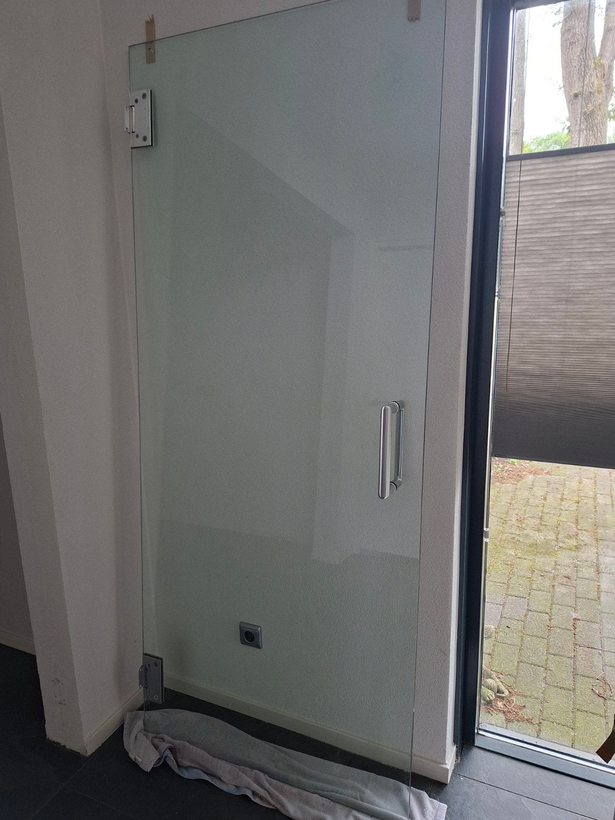 Glazen binnendeur 214x90 cm, draait naar beide kanten, Doe-het-zelf en Verbouw, Ophalen