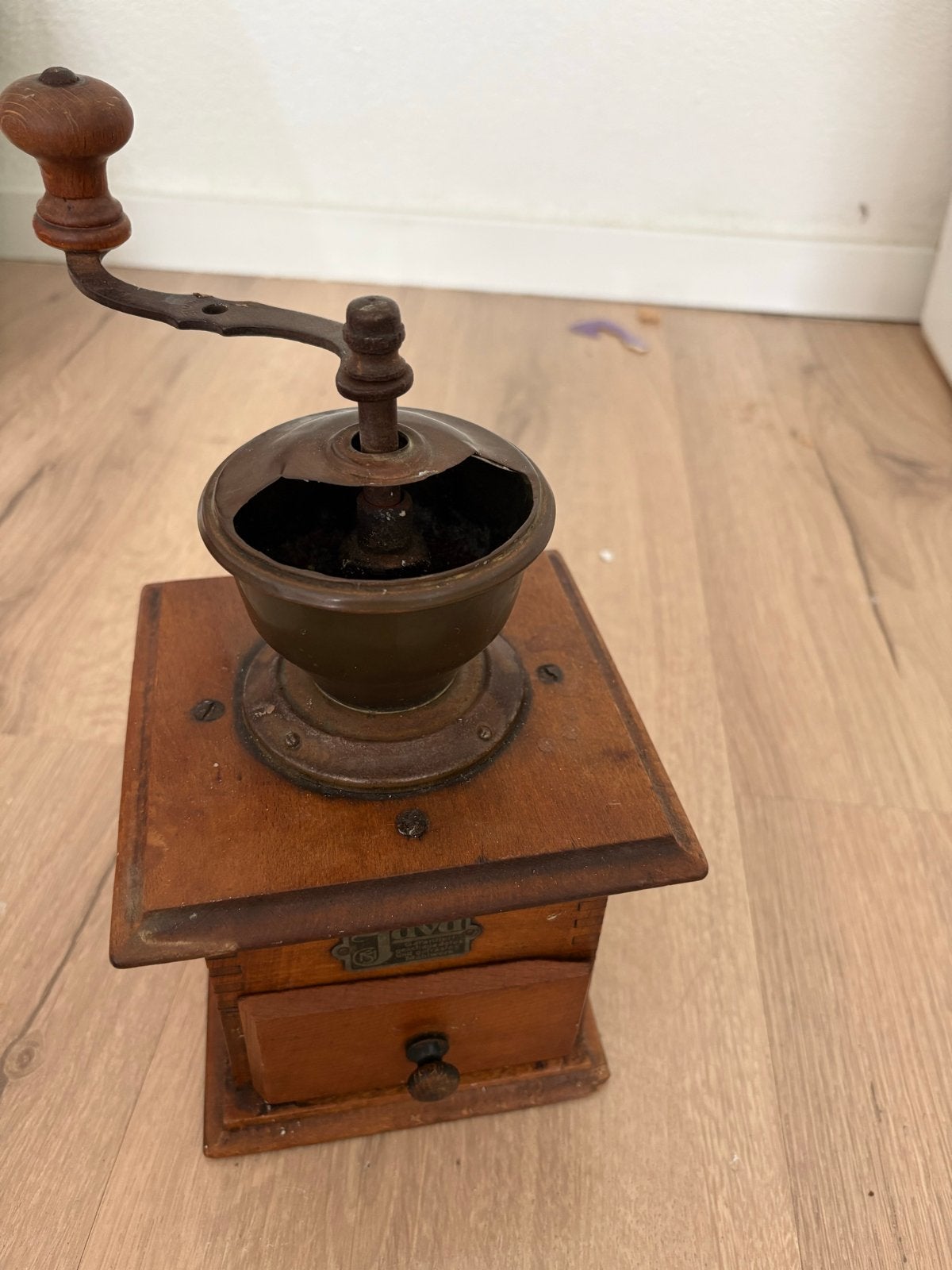 Antieke Java Koffiemolen - Hout en Metaal, Ophalen of Verzenden