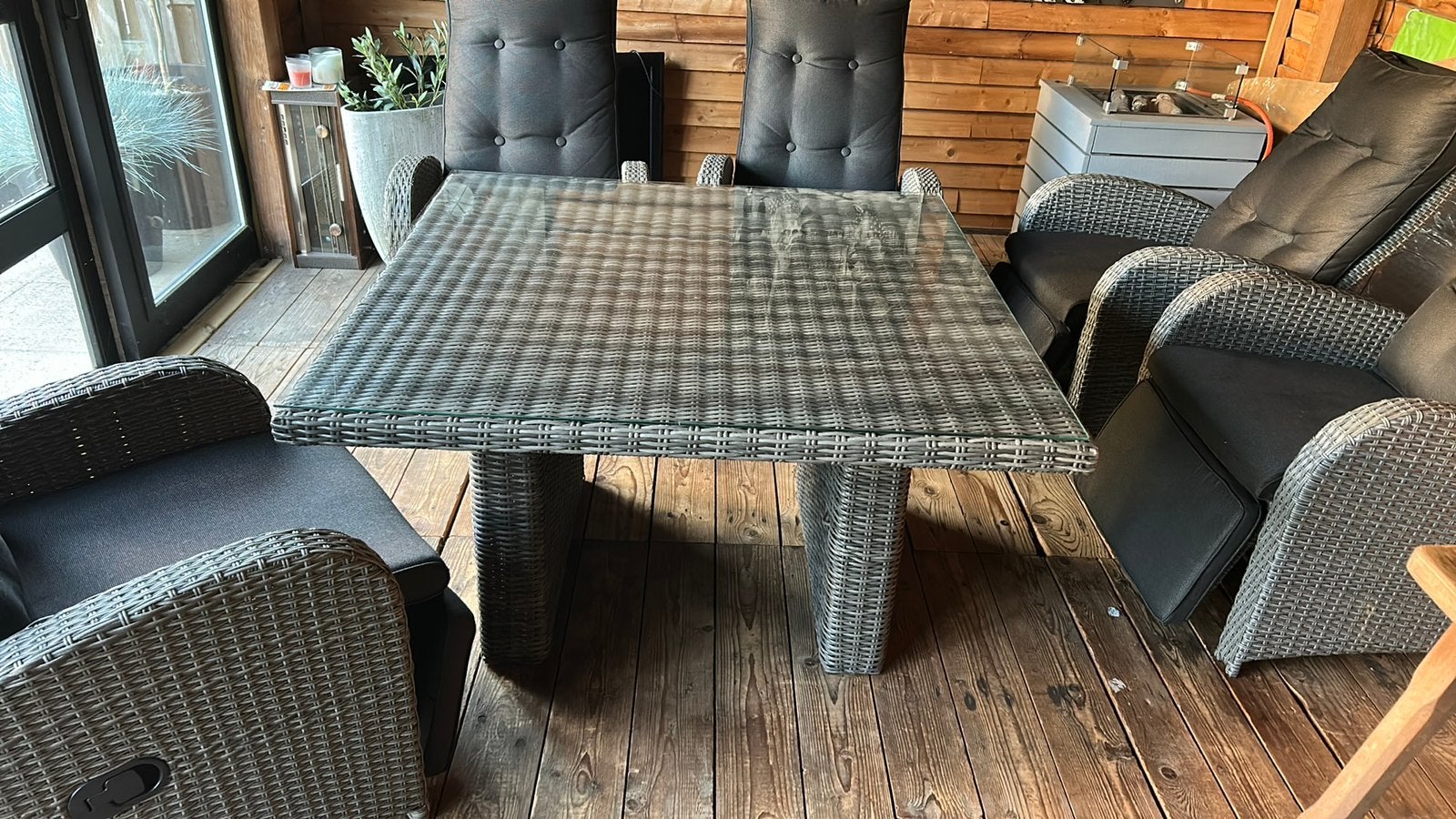 Tuintafel Wicker, Tuin en Terras, Tuintafels, Ophalen, Zo goed als nieuw, Rechthoekig, Wicker