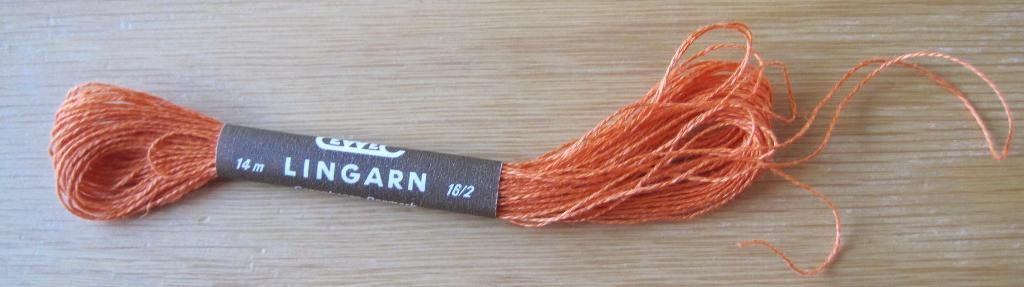 een streng oranje Bockens Lingarn 16/2 linnengaren, Ophalen of Verzenden, Nieuw, Garen of Naald(en)