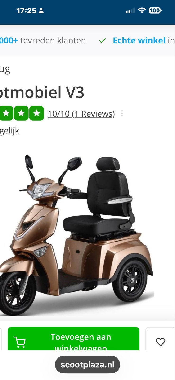 Scootmobiel V3, Diversen, Nieuw, 16 km/u of meer, 46 km of meer, Ophalen