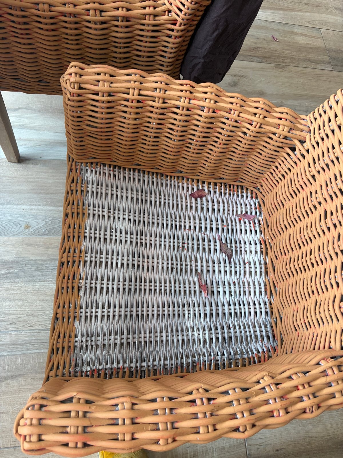 Set van 2 rotan stoelen met houten poten, Ophalen, Gebruikt, Twee, Bruin