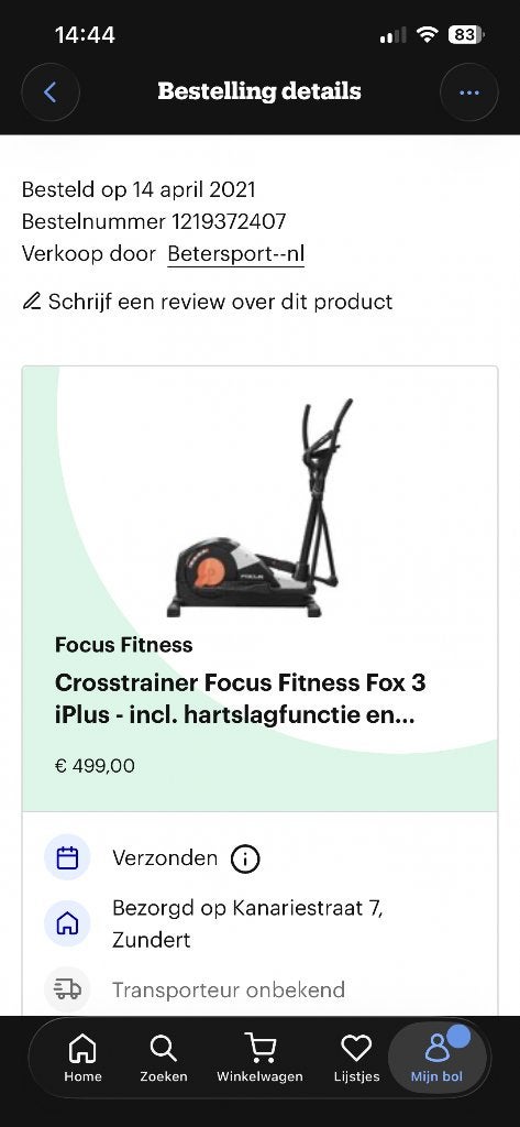 Crosstrainer Focus Fitness Fox 3 iplus, Ophalen, Zo goed als nieuw, Crosstrainer