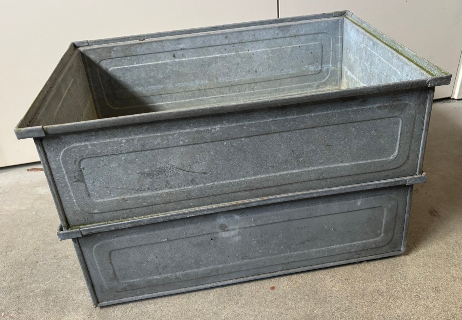 Vintage Schafer Kisten zinken bakken. (Set van drie)., Ophalen, Gebruikt