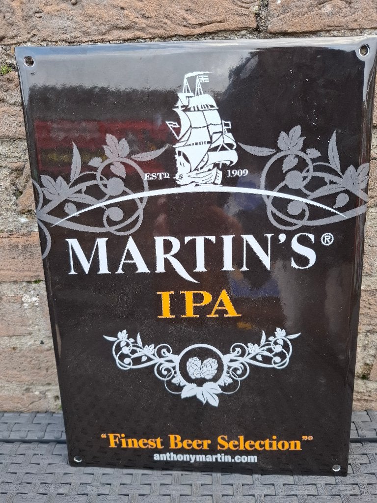 Emaillebord Martin's Ipa, Ophalen of Verzenden, Nieuw, Reclamebord, Plaat of Schild, Overige merken