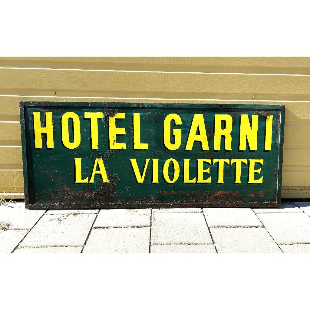 Uithangbord Hotel Garni La Violette, Ophalen