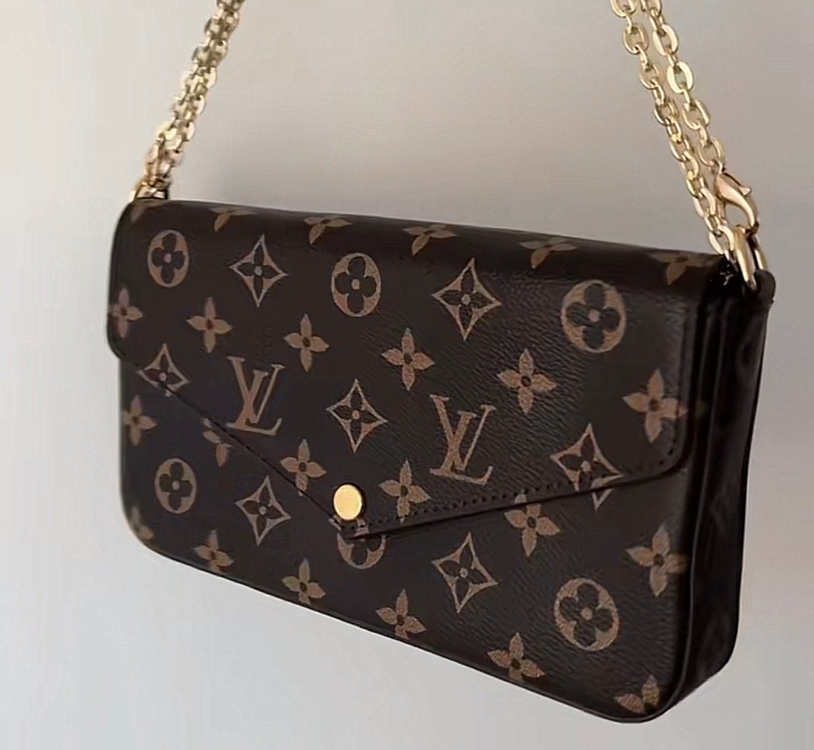Louis Vuitton pochette Felicie tas bag, Ophalen of Verzenden, Zo goed als nieuw, Bruin, Schoudertasje
