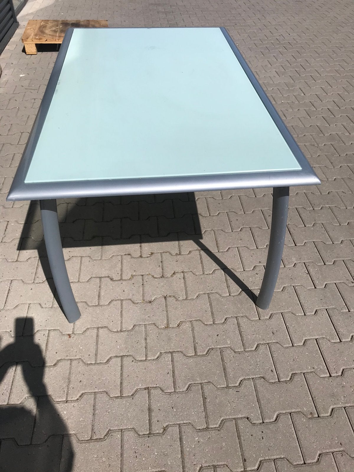 Tuintafel met glasplaat, Huis en Inrichting, Tafels | Eettafels, Nieuw, 150 tot 200 cm, Rechthoekig, 50 tot 100 cm