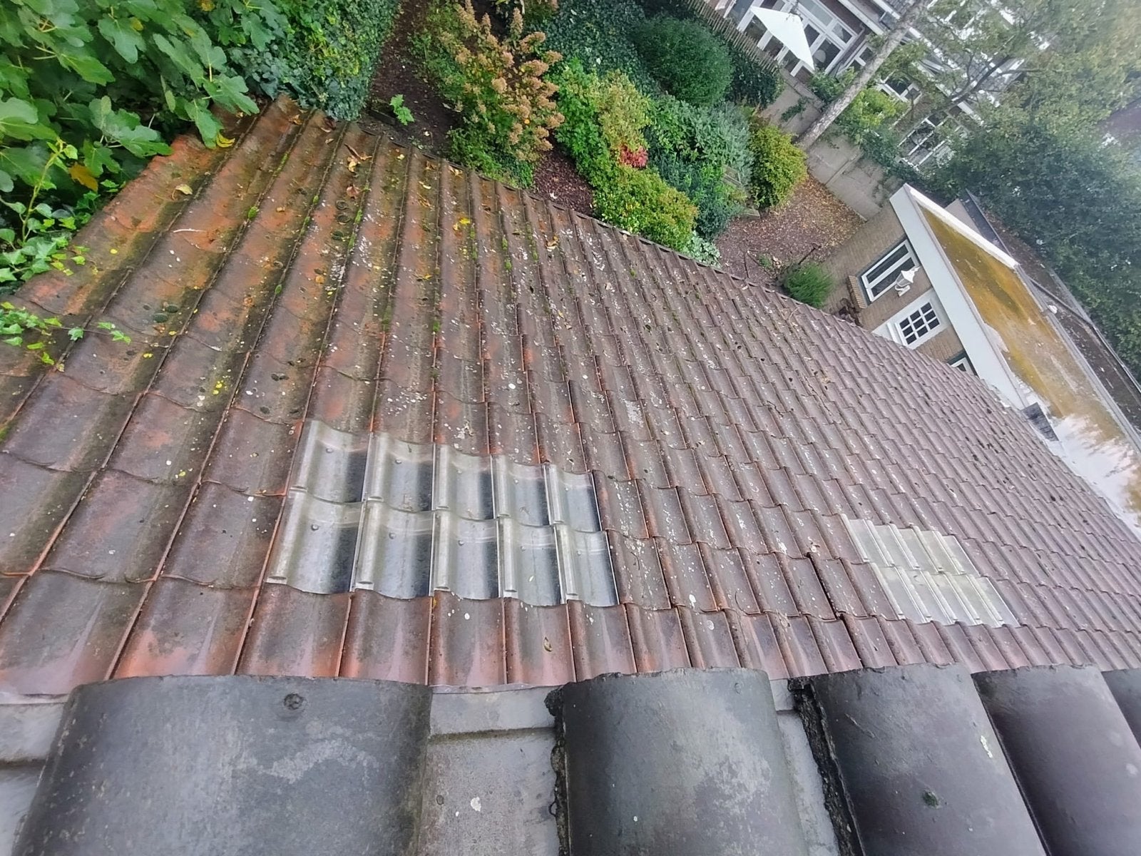GRATIS! Gebruikte Depafa dakpannen keramisch, Doe-het-zelf en Verbouw, Ophalen, Gebruikt, Steen of Klei, 15 m² of meer