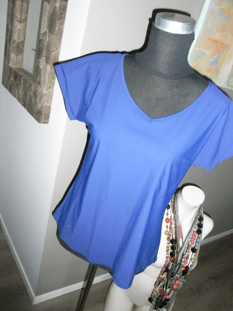CANYON donkerblauw travelstof top/blouse mt M 38/40, NIEUW, Maat 38/40 (M), Blauw, Nieuw, Ophalen of Verzenden