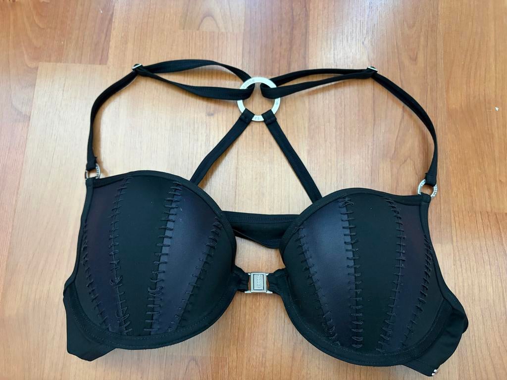 Sapph bikini top 85A - Zwart met zilveren details - Nieuwsta, Ophalen of Verzenden, Zo goed als nieuw, Zwart, Bikini